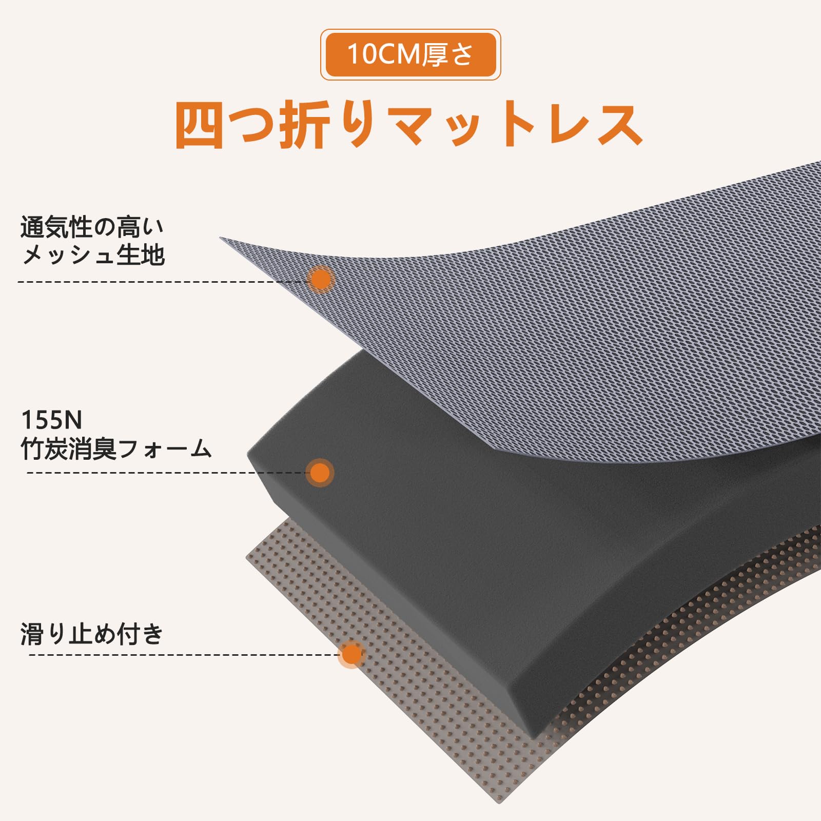 Amazon｜Lazyzizi 四つ折りマットレスセミダブル 10CM厚さソファー